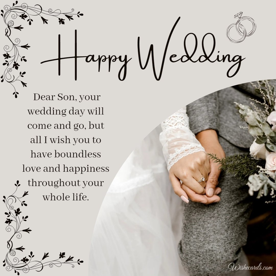 Romantic Wedding Picture For Son With Text