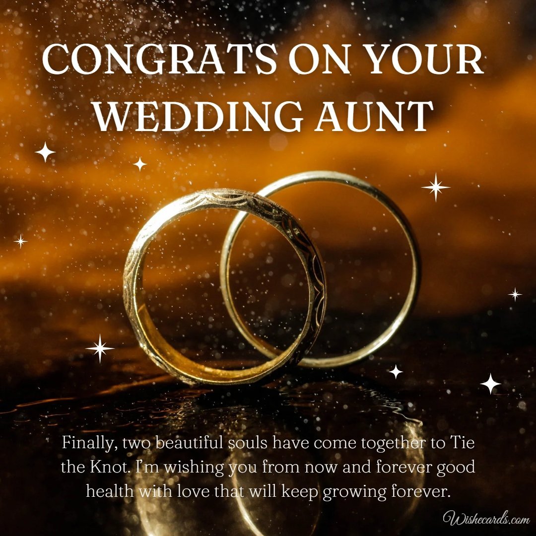 Romantic Wedding Wishes Ecard For Aunt