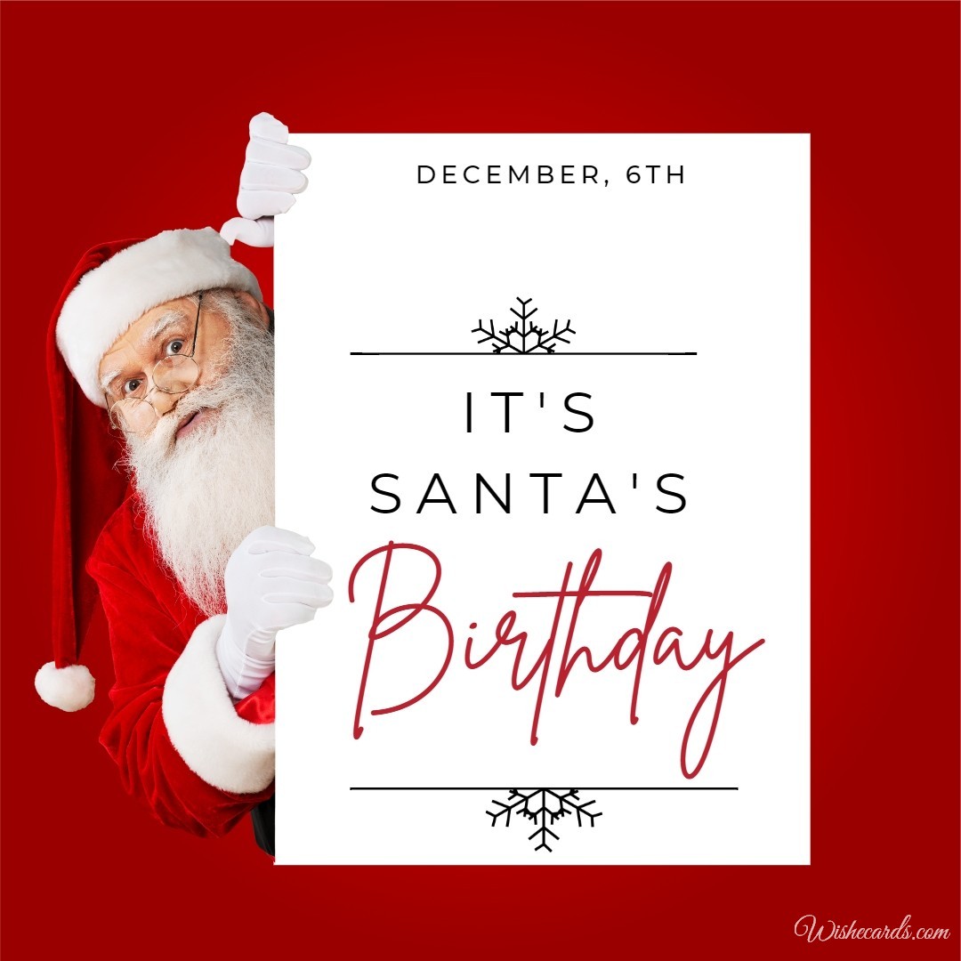 Santa Birthday Card With Text