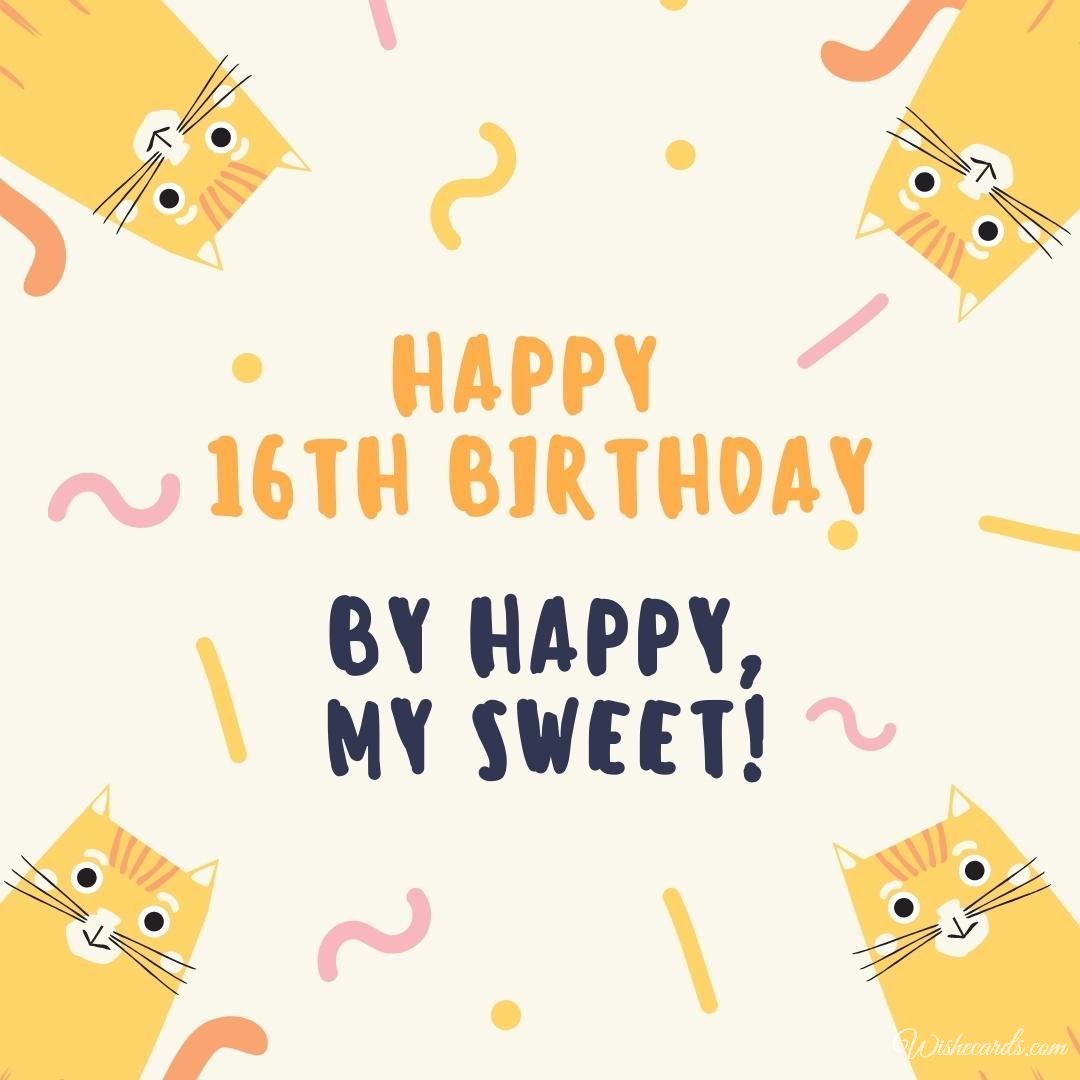 Sweet 16 Birthday Free Card