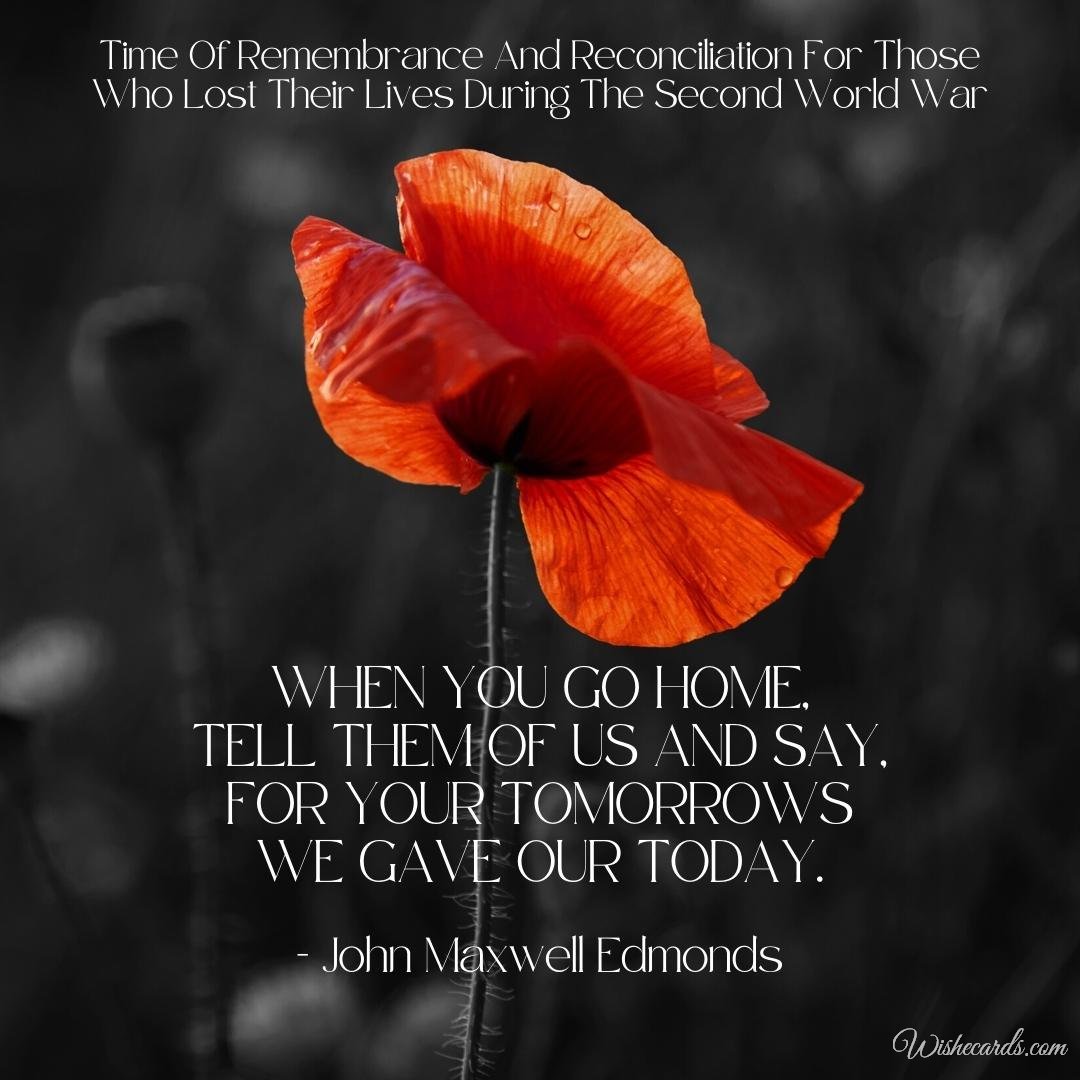 Time Of Remembrance And Reconciliation For Those Who Lost Their Lives During The Second World War Ecard