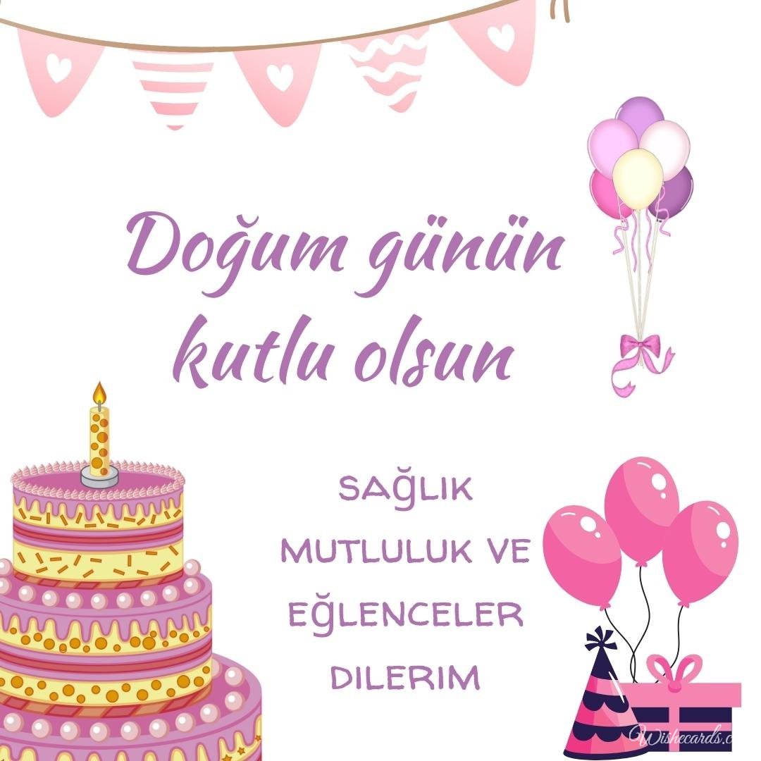 Turkish Happy Birthday Greeting Ecard