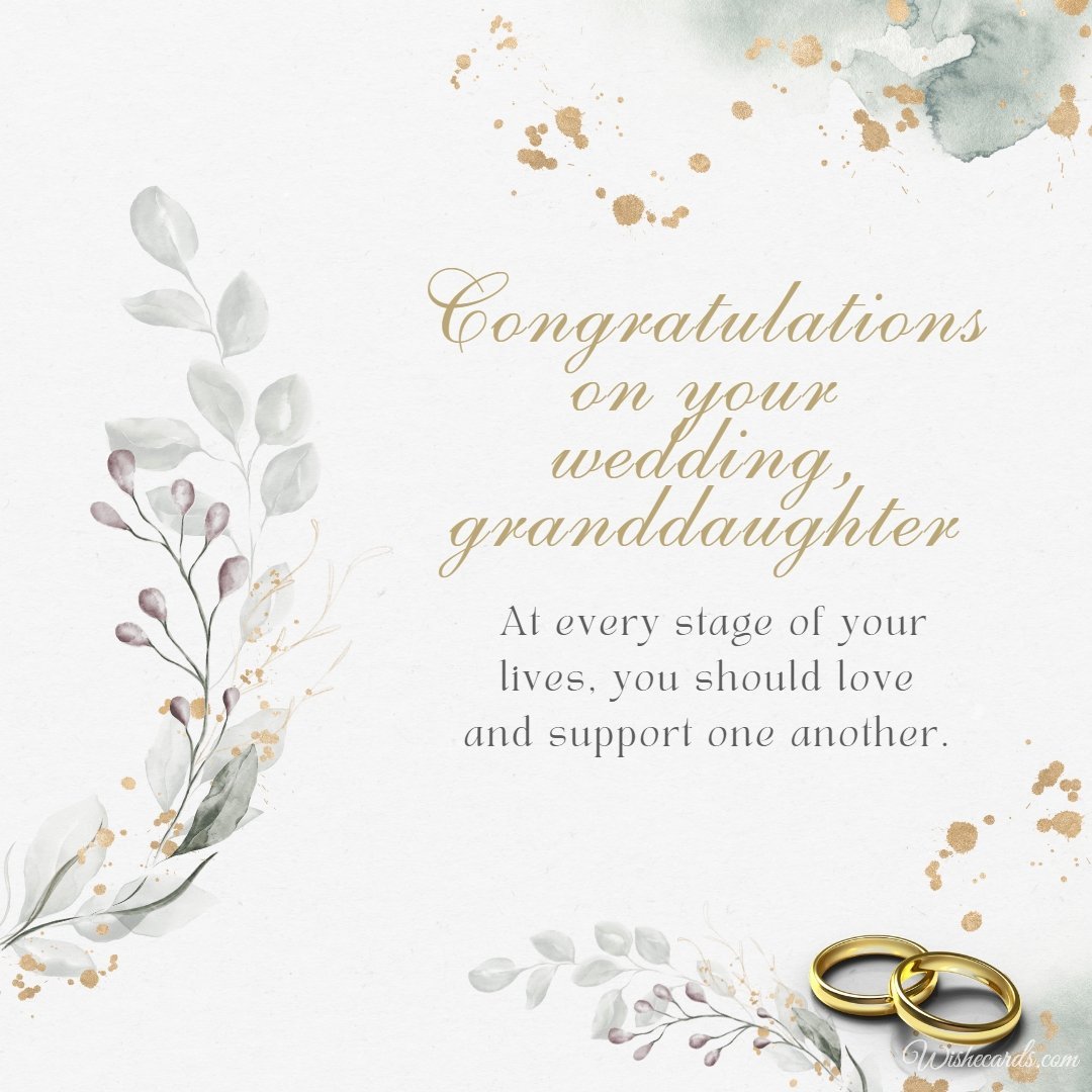 Wedding Card For Granddaughter