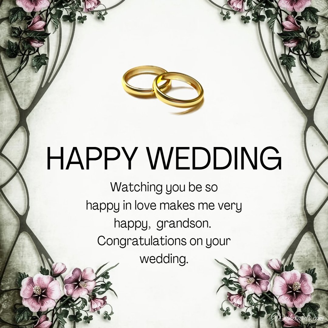 Wedding Ecard For Grandson With Text