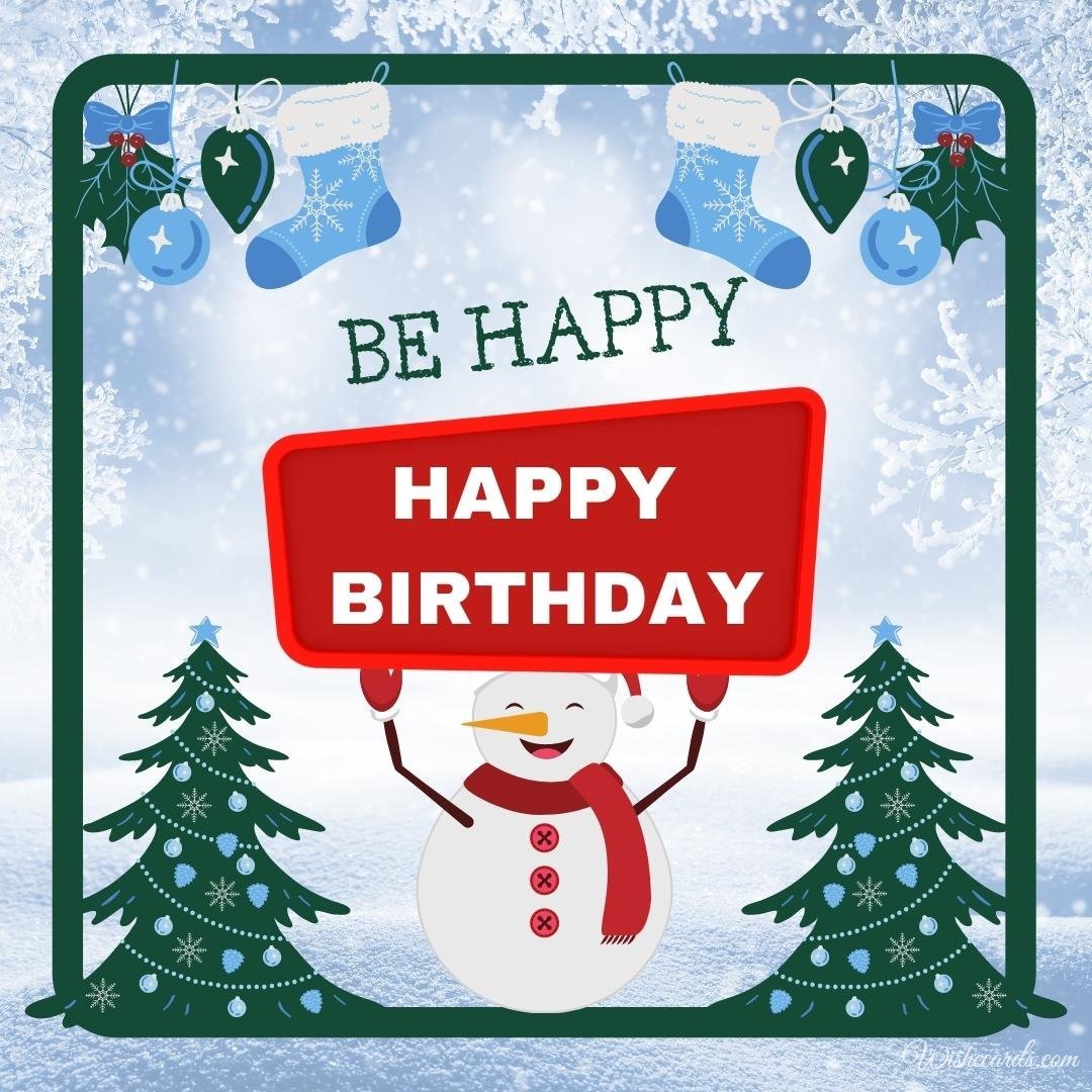 Winter Happy Birthday Cards With Best Wishes